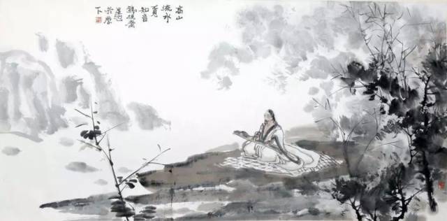 高山流水圖 纯手绘日出高山流水瀑布风景油画玄关图片下载_红动中国