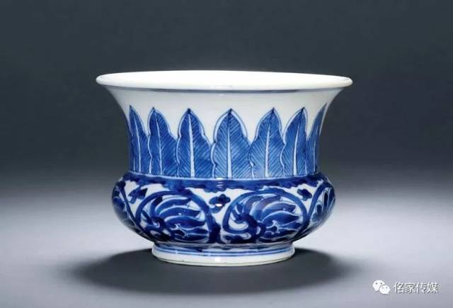 青花 染付 芭蕉葉紋 花紋壺 細密画 中国古玩 古美術 青花 初期