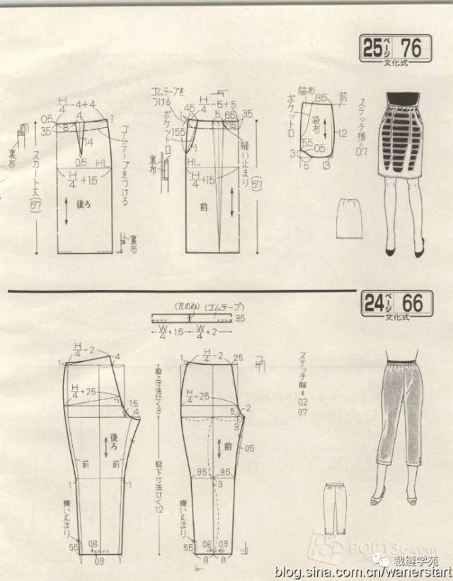 松紧腰女裤纸样大全图片