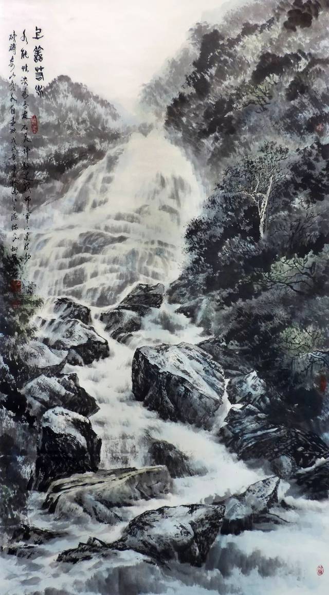 李柳军 《上善若水》 生宣着色 96x177cm