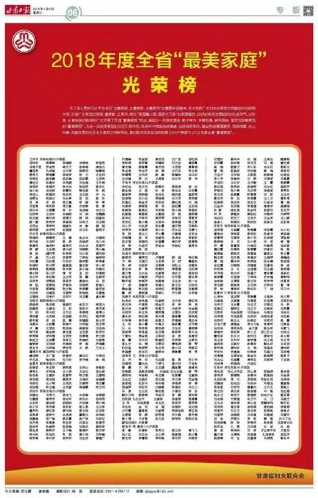 2018年度甘肃省"最美家庭"光荣榜出炉 全省1000户快看都有谁?
