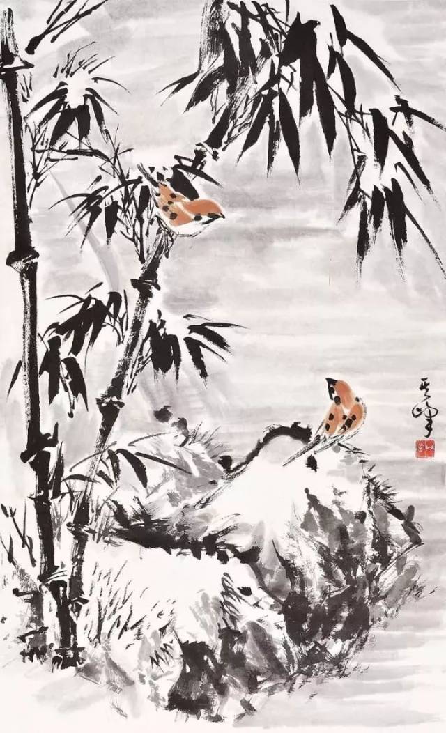 赏古今十大名家笔下的《雪竹图》_山水
