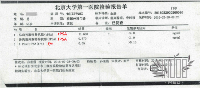 读懂化验单上的肿瘤标志物,PSA值与前列