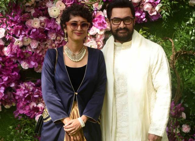 印度宝莱坞演员阿米尔·汗(aamir khan)和妻子基兰·拉奥(kiran rao)