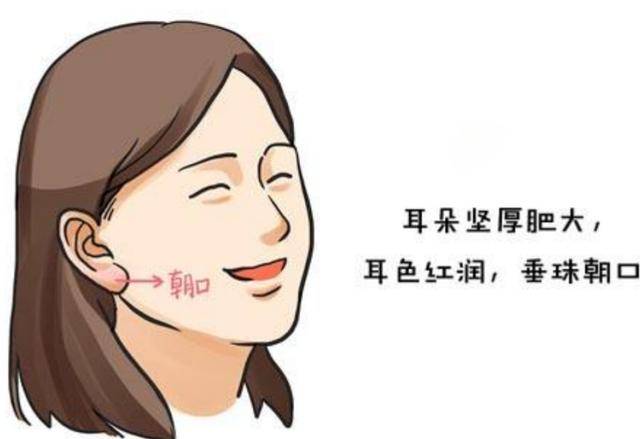 女人贴脑耳面相图片