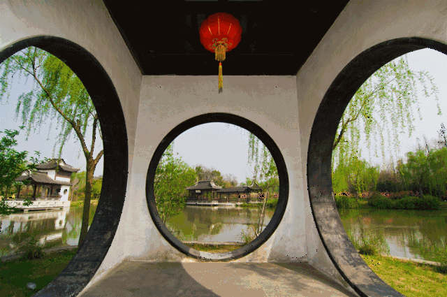 宋代园林花窗,景观园林,园林景观工_大山谷图库