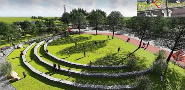 广场整体景观以科技,人文,自然为主题,打造各个不同功能的景观节点