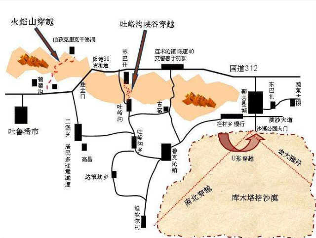 吐峪沟,位于鄯善县境内,东距吐鲁番市约55公里