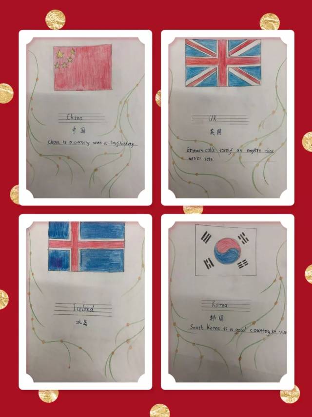 三年级英语国旗画图片