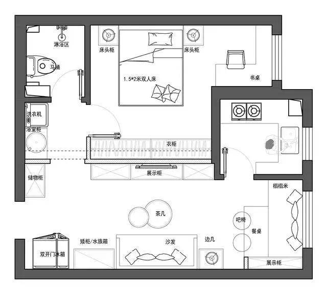 衡阳家装50平米小户型,温馨又实用,客厅有亮点可参考!