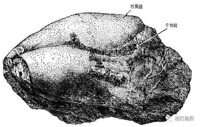 河南嵩山变质岩褶皱构造标本
