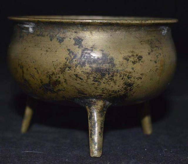 中国三彩花文沖耳爐三足香炉時代箱VR7159