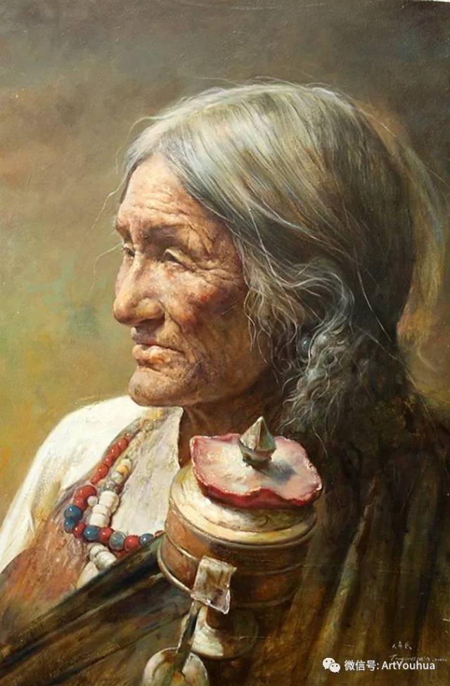 唐伟民少数民族肖像油画欣赏
