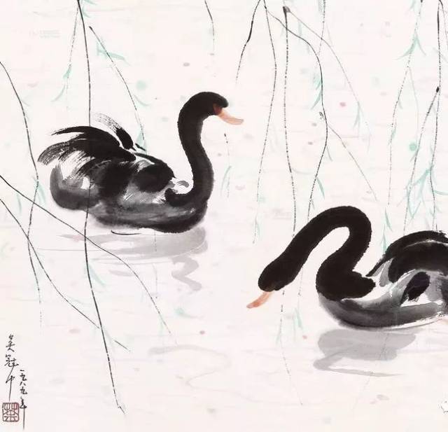 国画名家画鹅，美美哒~~_搜狐网