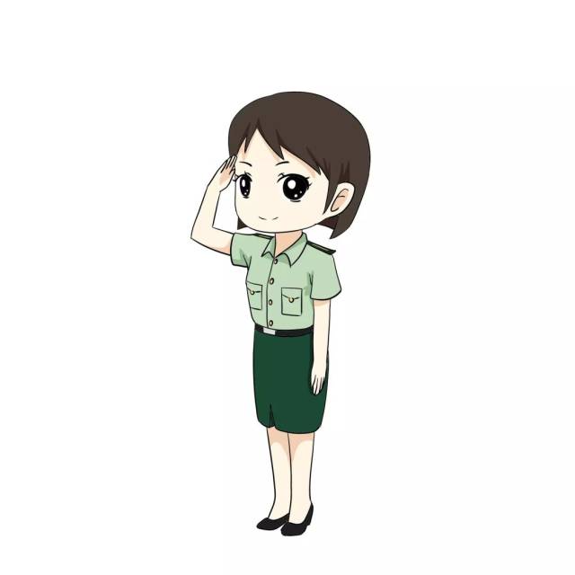 武警女兵卡通头像图片