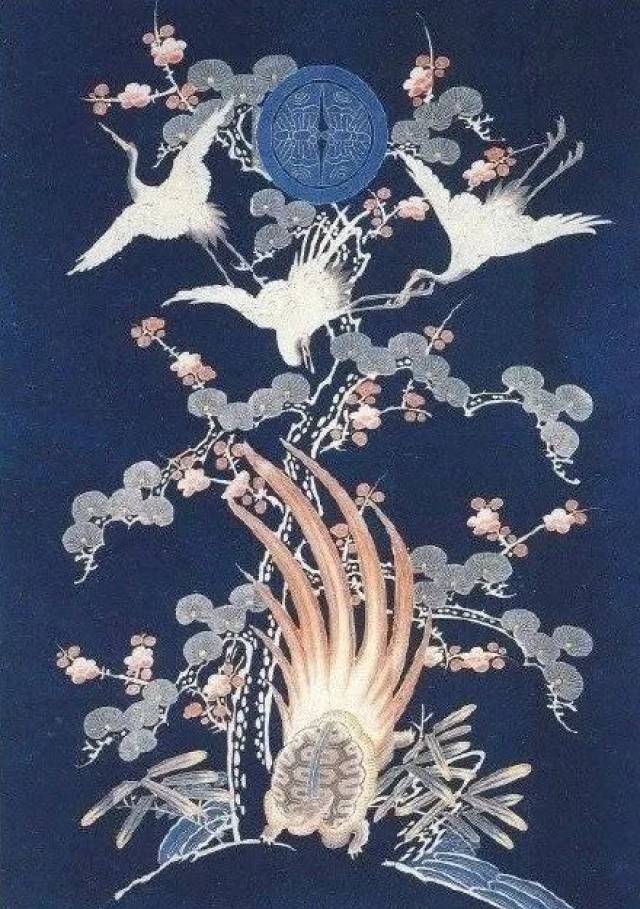 日式和风仙鹤纹样,高雅端庄的意境之美!