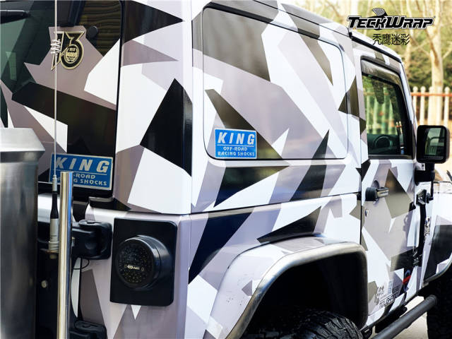 jeep牧马人汽车改色teckwrap美国秃鹰迷彩定制