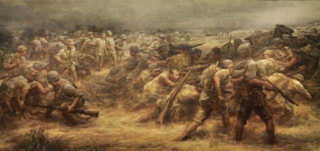 26,油画《挺进大别山-过黄泛区》 秦文清 作