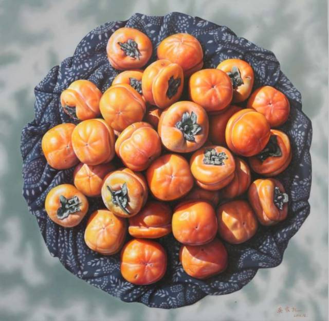 《收获系列之橘子》油画 40x70cm