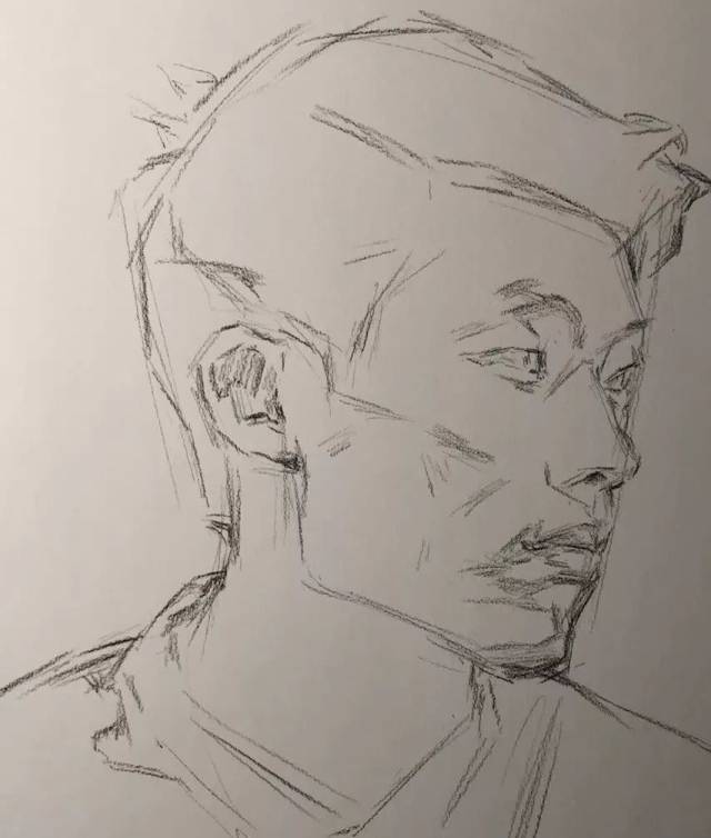 第三四六集朱传奇教你画四分之三偏侧面的男中年素描头像