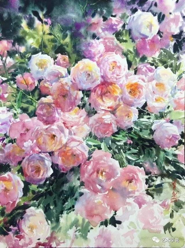 灵气的花卉作品——张峭然水彩