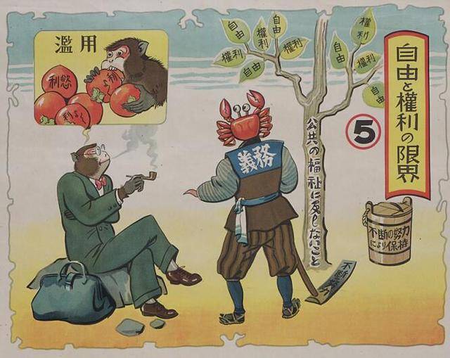 日本新旧宪法有何本质区别?盟军发布的宣传画对比强烈,一看就懂