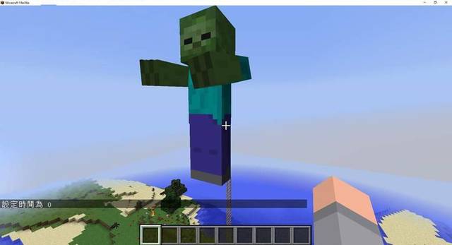 《我的世界》:如何用方块还原mc中的怪物?这个僵尸居然这么大