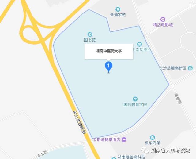 2019年湖南省录用公务员考试(省直考区)考点地图