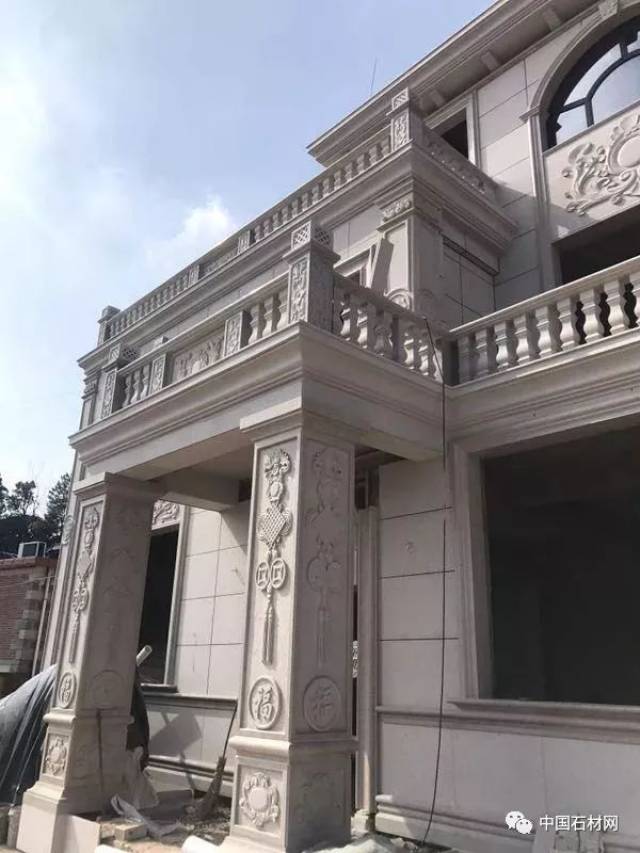 上百张最新石材别墅外墙干挂实拍图分享,让你一次看个够