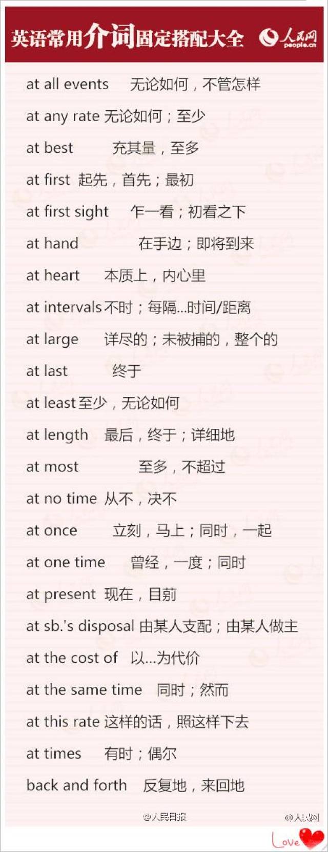 干货：英语常用介词固定搭配大全，让孩子的英语高级起来！_搜狐网