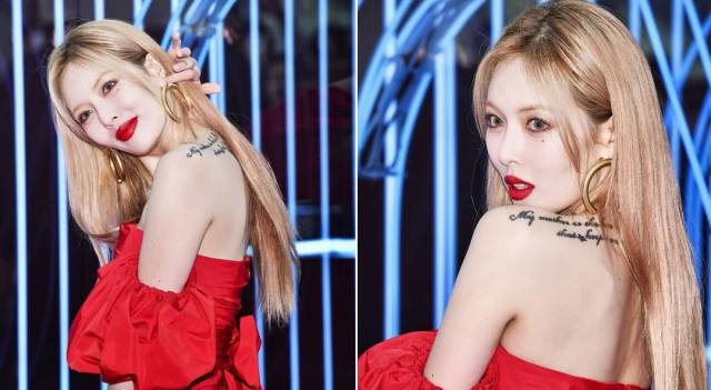 金泫雅红衣出席活动,女神小露香肩非常美,不过她的美瞳有些抢镜