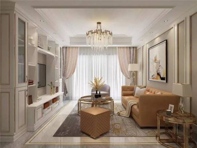 跌级吊顶能够增加层次感,外观比局部吊顶更具艺术性,能与各种灯饰结合