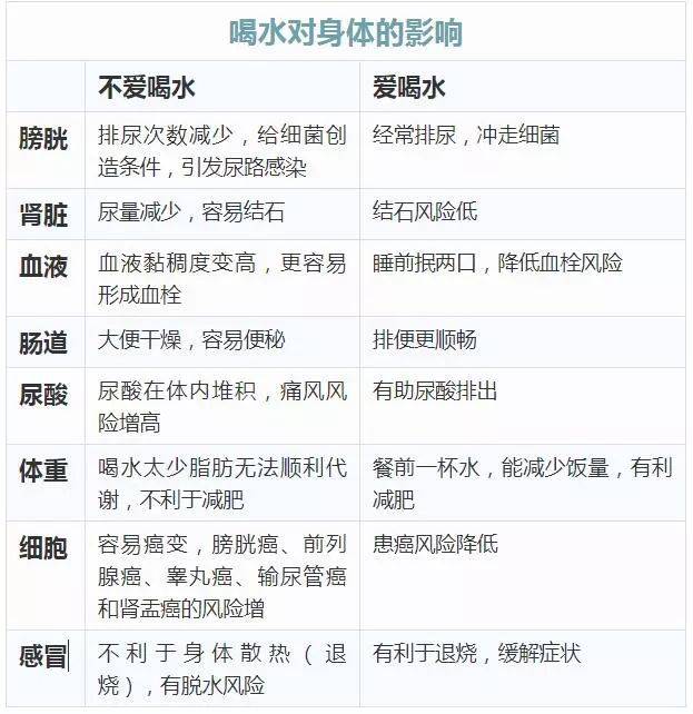 多喝水和少喝水的人 差距有多大?