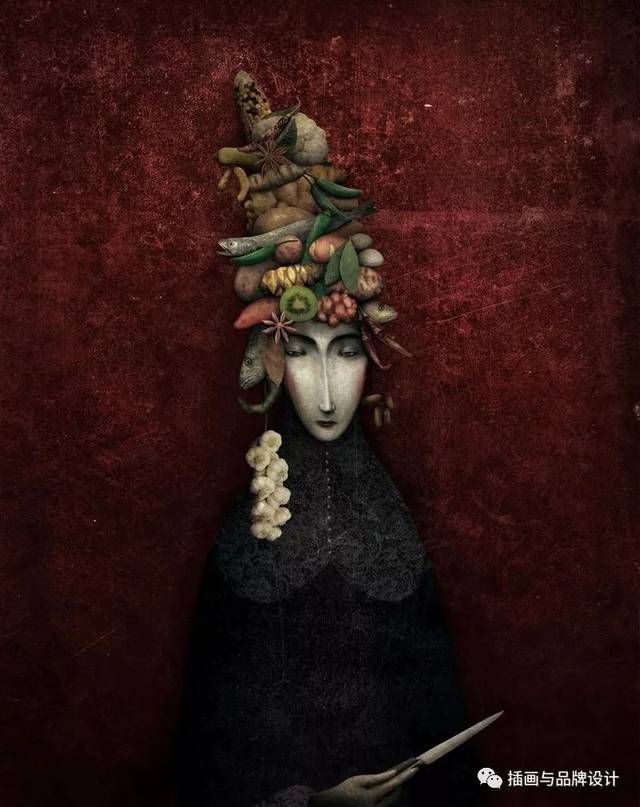 插画丨他的画面复古又荒诞,个人风格强烈,讲述了一段段奇幻的冒险故事