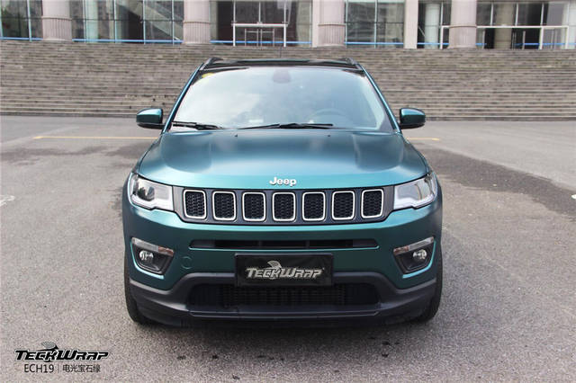 jeep 指南者汽车改色贴膜teckwrap美国秃鹰ech19电光宝石绿