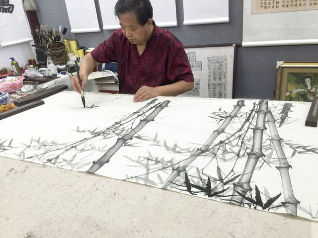 中国美術 『 水墨竹子 鄭板橋 』 掛け軸 絹本 中国清代画家 文學家