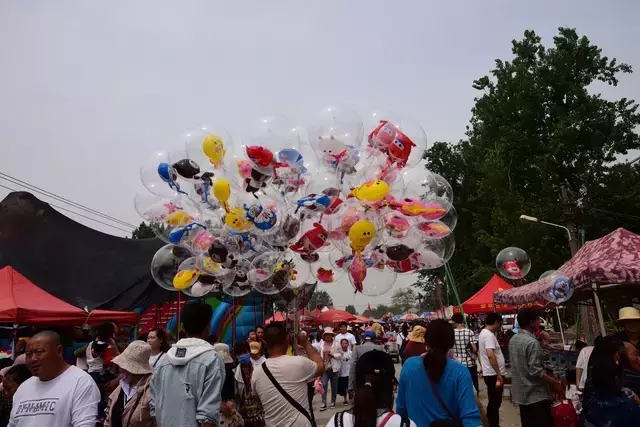 行走在徐州市茅村镇季山庙会,佛,道,儒共处一庙,香客分头供奉