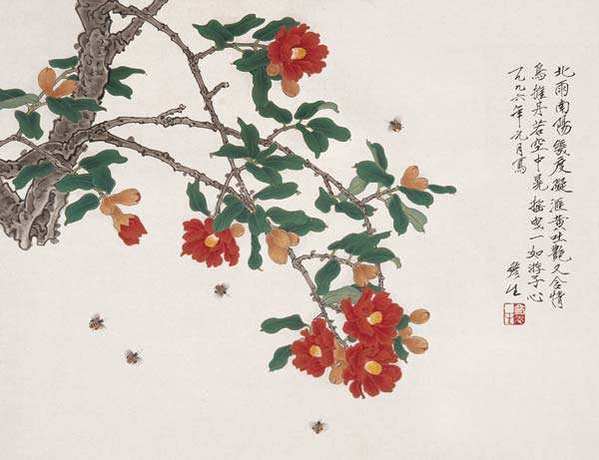 国画教程:国画石榴花的绘画技巧学习_手机搜狐网