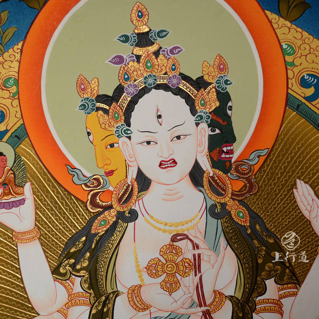 上行道带你鉴赏手绘唐卡尊胜佛母朗觉玛