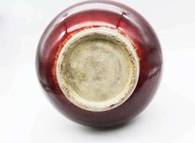 清康熙時代 【大清康熙年製】在銘 火焔紅釉橄欖瓶 紅