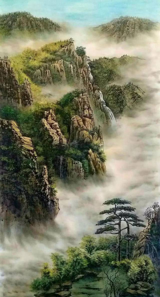 国彩山水画100幅,美!