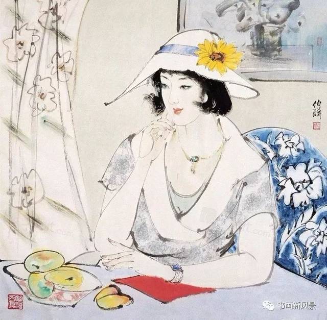 看惯了古代仕女，看看他画的现代美人！_搜狐网