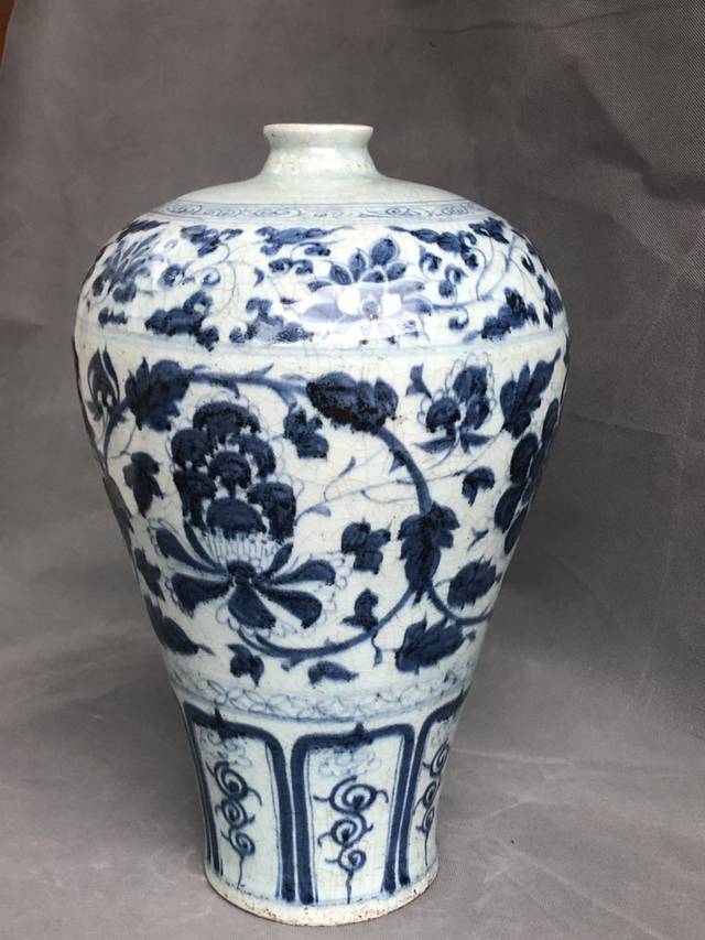美国拍卖珍品推荐：元青花缠枝纹梅瓶_搜狐网