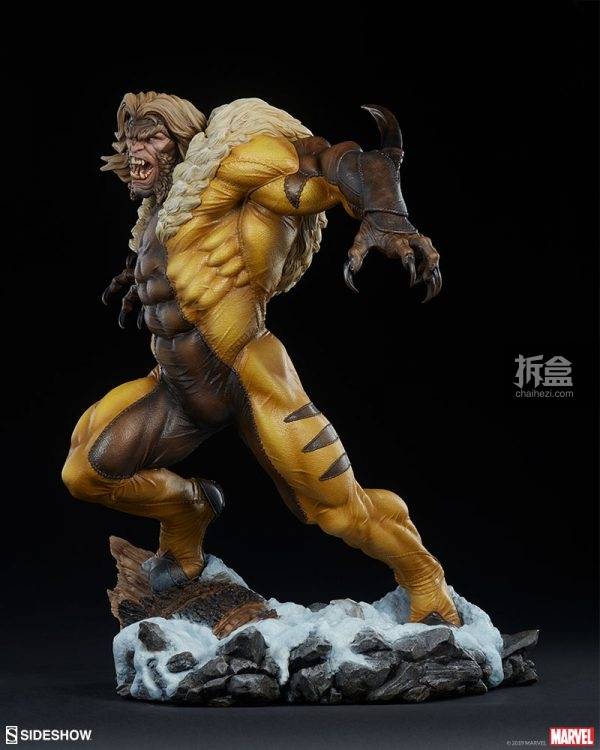 sideshow 漫威漫画《x战警/x-men》剑齿虎sabretooth 18寸雕像