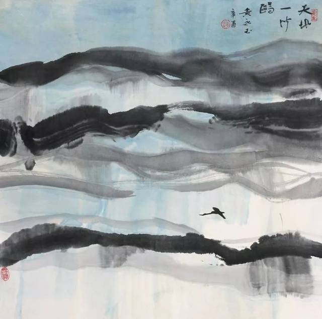 怪老头黄永玉的山水画,别有趣味
