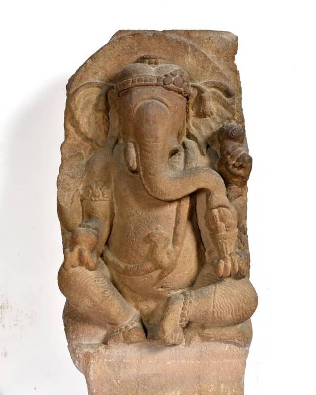 10世纪 石雕坐姿象头神伽内什像 印度新德里国家博物馆藏