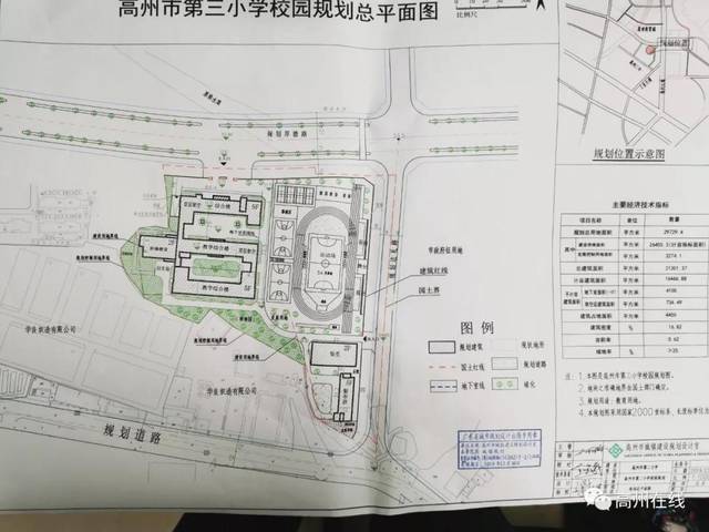 高州第三小学校园地块规划图曝光城南发展未来可期