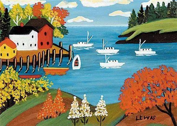 生活苦涩的莫娣, 最喜欢画的是色彩鲜艳的小画.