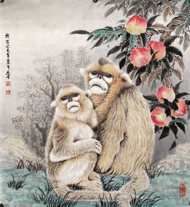 著名画家刘进全金丝猴系列作品欣赏