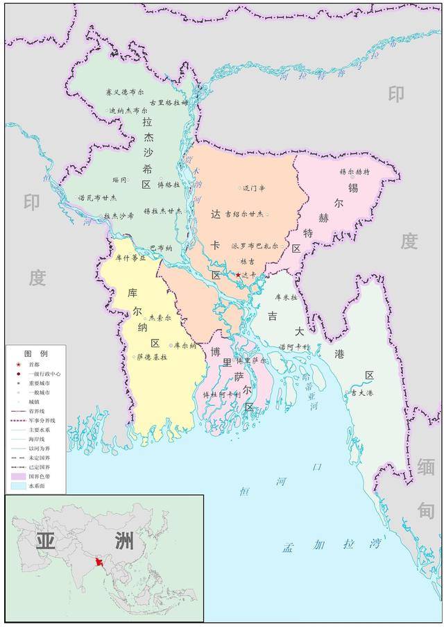 孟加拉国的地理位置图片